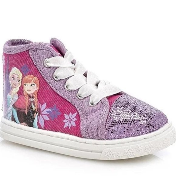 NWT  Disney Frozen II High-Top Side-Zip Sneaker Size 9 - Picture 1 of 6